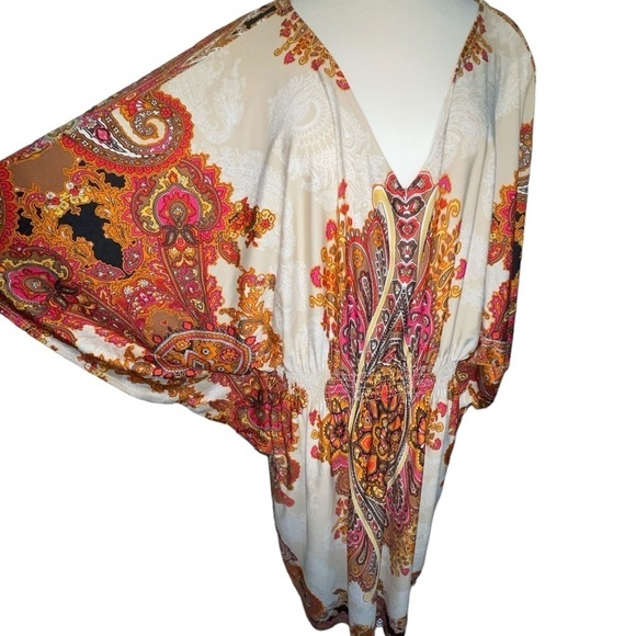 Dress Barn Women's Dress Size 22 Multi Color Pullover Elastic Waist Bohemian - Picture 3 of 7